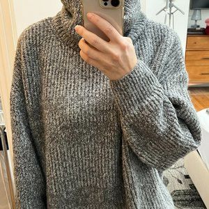 Zara Grey  Ribbed Cozy Turtleneck Sweater